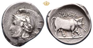 CAMPANIA, Hyria. Circa 405-385 BC. AR nomos (7,39 g)