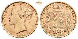 Sovereign 1872. Die no. 75. Små kantmerker/small edge marks