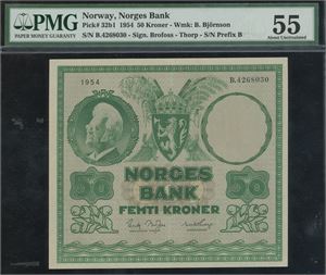 50 kroner 1954. B.4268030