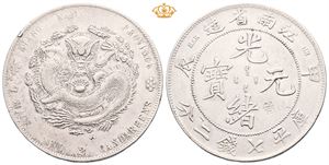 Kiangnan, Kuang Hsu, dollar 1904. Et chopmerke på hver side/one chop mark on each side. Liten kantskade/minor edge nick