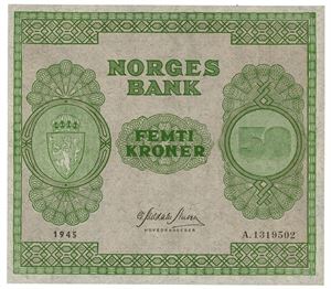 50 kroner 1945. A1319502