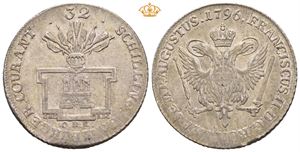 32 schilling 1796. Små justeringsmerker/small adjustment marks