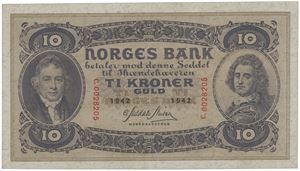 10 kroner 1942. C.0028205.
