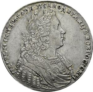 Peter II, rubel 1728. Kadashevsky Mint