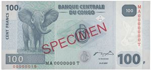 Congo Dem.rep. 100 francs