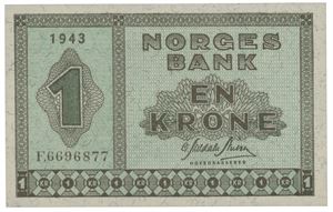 1 krone 1943. F.6696877