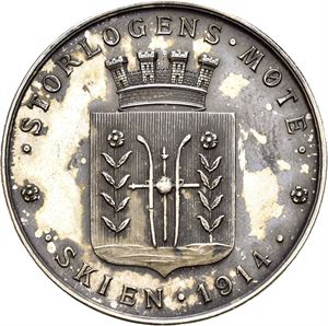 I.O.G.T. Storlosjens møte Skien 1914. Sølv. 31 mm