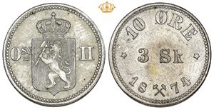 10 øre/3 skilling 1874