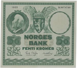 50 kroner 1955. B.9078740.
