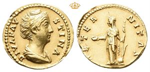Diva Faustina Senior. Died AD 140/1. AV aureus (7,05 g)