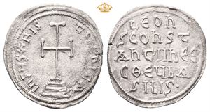 Leo IV the Khazar, with Constantine VI, AD 775-780. AR miliaresion (1,42 g)