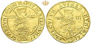 Sachsen, Johann Georg I, 4 dukat 1617. Har vært anhengt/has been mounted