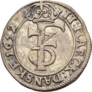 FREDERIK III 1648-1670, CHRISTIANIA, 2 mark 1652. S.27