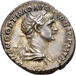 TRAJAN 98-117, denarius, Roma 115 e.Kr. R: Trajansøylen