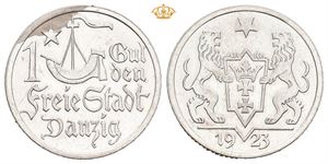 1 gulden 1923. Flekk på advers/spot on obverse