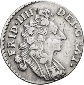 FREDERIK IV 1699-1730. KONGSBERG. 8 skilling 1707. S.1