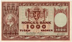 1000 kroner 1974. A5445868