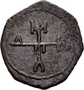 Manuel I Comnenus 1143-1180, Æ 1/2 tetarteron, Thessalonica 1143-1152. Monogram/Byste av Manuel