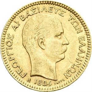 George I, 20 drachmai 1884