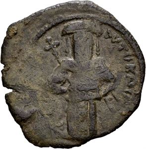 Andronicus III Palaeologus 1328-1341, Æ assarion, Constantinople. Keiseren ståen