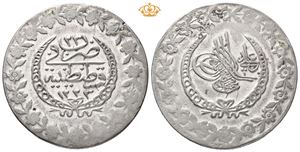 TURKEY. Ottoman Empire. Mahmud II. AH 1223-1255 / AD 1808-1839. BI 5 kurush (14,68 g)