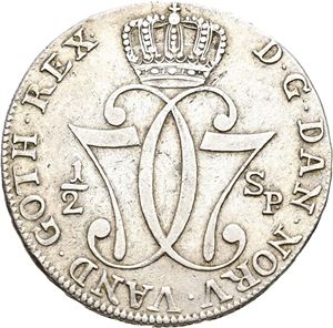 CHRISTIAN VII 1766-1808 1/2 speciedaler 1776. S.6