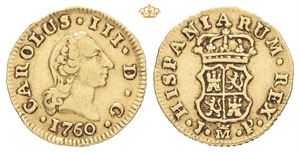 Carl III, 1/2 escudo 1760. Madrid. JP