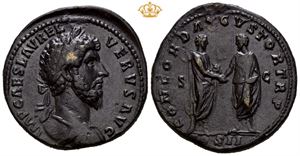 Lucius Verus. AD 161-169. Æ sestertius (25,62 g).