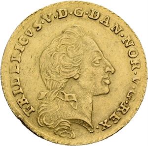 FREDERIK V 1746-1766. Kurantdukat 1762. S.1