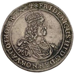 Speciedaler 1658. R.  S.21. Meget sjelden type med det lille portrettet. Ex. Thomas Høiland nr.125 22/4-2007 nr. 2114 og Moldenhauer nr.71 (Einar Nistad) 8/11-2012 nr.640