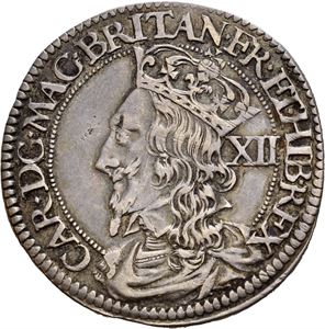 Charles I 1625-1649, shilling u.år/n.d. (1637-1642)