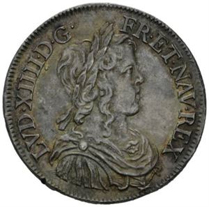 Ludvig XIV, 1/2 ecu 1647 A