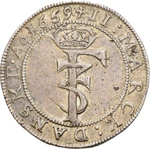 FREDERIK III 1648-1670, CHRISTIANIA, 2 mark 1659. S.84