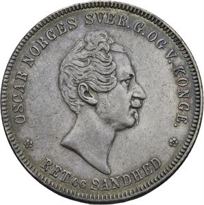 OSCAR I 1844-1859. KONGSBERG. Speciedaler 1856