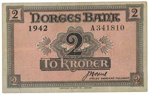 2 kroner 1942. A341810.