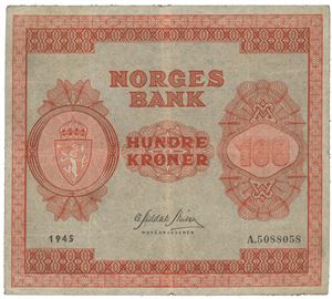 100 kroner 1945 A