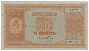 10 kroner 1949. K.7214573
