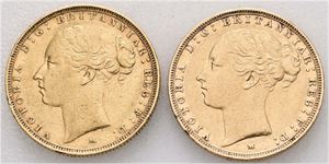 Victoria. Lot 2 stk. sovereigns 1884 M og 1885 M