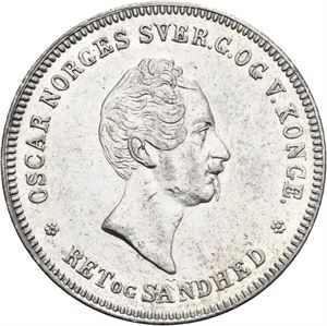 OSCAR I 1844-1859 1/2 speciedaler 1850. Kraftige riper/heavily scratched