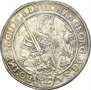 Christian II, Johann Georg I & August, taler 1613, Dresden. Små kantskader/minor edge nicks