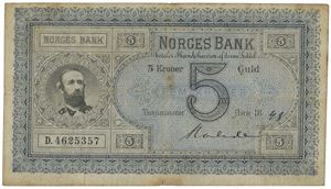 5 kroner 1898. D.4625357. Signert Rohde.