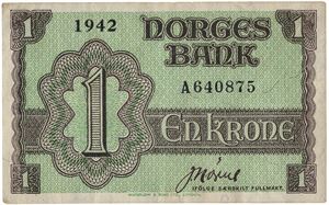 1 krone 1942. A640875