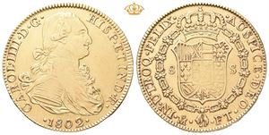 Carl IV, 8 escudos 1802. Mexico City