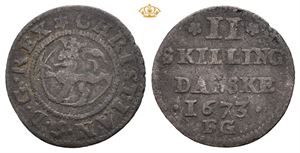 2 skilling 1673. S.45