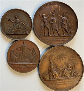 Lot with four different bronse medals