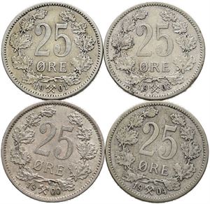 25 øre 1900, 01, 02 og 04