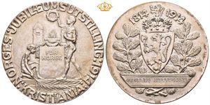 Jubileumsutstillingen i Kristiania 1914. Forsølvet bronse. 61 mm