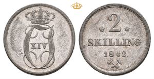 Carl XIV Johan (1818 - 1844) 2 skilling 1842