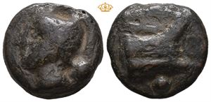 Anonymous. Circa 225-217 BC. Æ aes grave uncia (16,92 g; 24,5 mm)