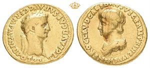 Claudius, with Nero as Caesar, AD 41-54. AV aureus (20 mm; 7,37 g)
